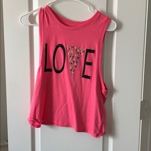 Hot pink love muscle tee